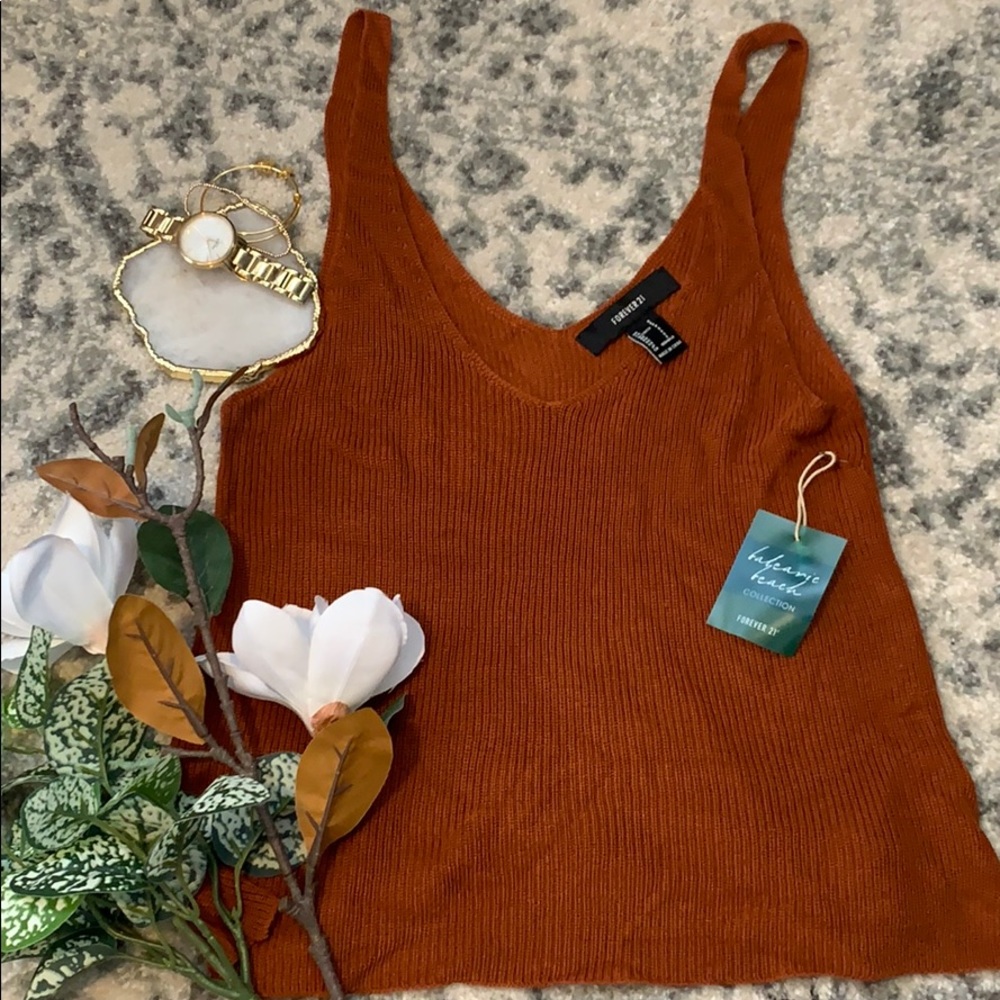 NWT Burnt Orange Knit Sweater Tank